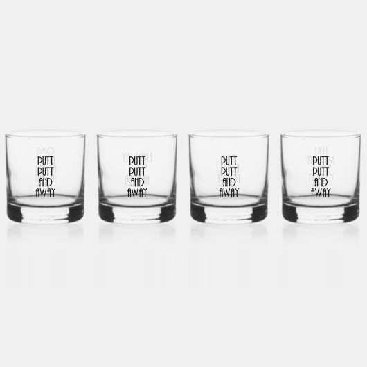 Golf Pun Rocks Glas Set (Achterkant)