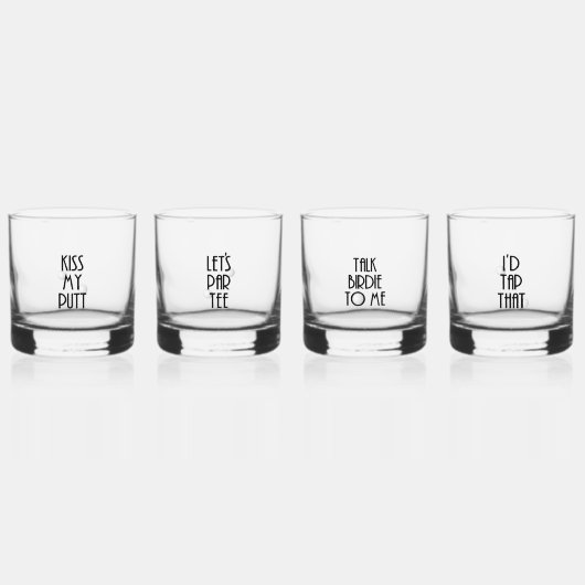 Golf Pun Rocks Glas Set (Voorkant)