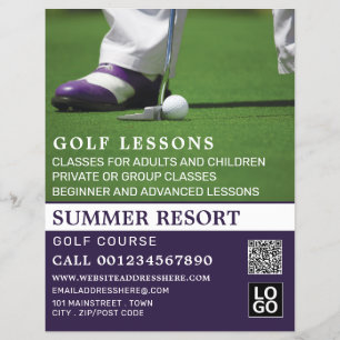Golf Putt, GoIf Lesson Adverteren Flyer