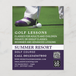 Golf Putt, GoIf Lesson Adverteren Flyer
