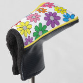 Golf Putter Hoesje - Crazy Daisies! Golfheadcover (3/4 voorkant)