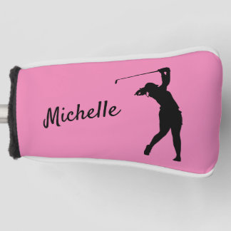 Golf Putter Hoesje "golfer Michelle" roze Golfheadcover