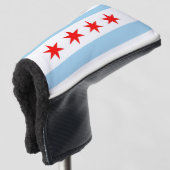 Golf Putter Hoesje met vlag van Chicago, VS Golfheadcover (3/4 voorkant)
