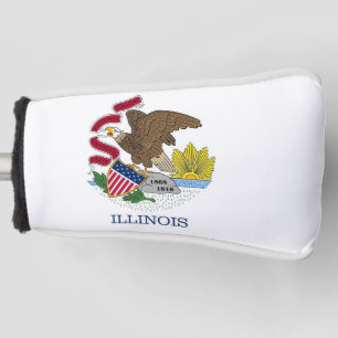Golf Putter Hoesje met vlag van Illinois, Verenigd Golfheadcover