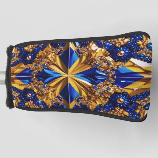 Golf Putter Hoesje met Zweden Kleuren Design Golfheadcover (Voorkant)