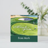 Golf putting green avec mot Merci (Debout devant)