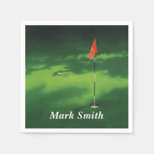Golf putting green met naam  servet