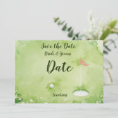 Golf putting green watercolor kaart (Staand voorkant)