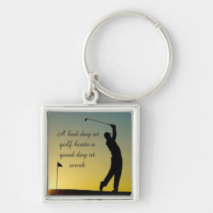 Golf Quote Golfer op Sunset Sleutelhanger