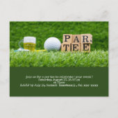 Golf redt de datum met golfbal en t-shirt briefkaart (Voorkant)