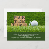 Golf redt de datum met golfbal en t-shirt briefkaart (Voorkant / Achterkant)