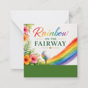 Golf Regenboog op de Fairway Pride Golf Viering Notitiekaartje