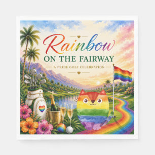 Golf Regenboog op de Fairway Pride Golf Viering Servet