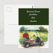 Golf rehearsal Wedding Dinner Invitation   (Devant / Derrière)