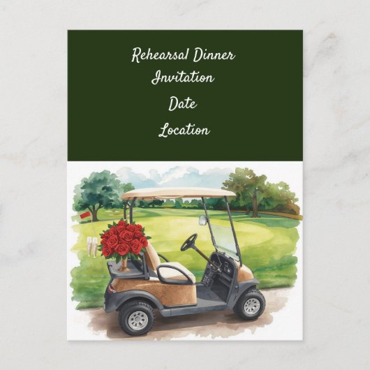 Golf rehearsal Wedding Dinner Invitation   (Devant)