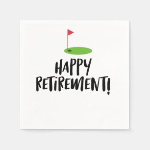 Golf Retire Happy Retirement met golfvlag Servet