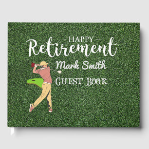 Golf Retirement Guest book for Golfer Gift Ideas Gastenboek