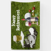 Golf retirement met ball par t-shirt time on green spandoek (Verticaal)