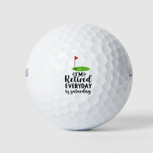 Golf Retirement met golfvlag grappig gezegde Golfballen (Voorkant)