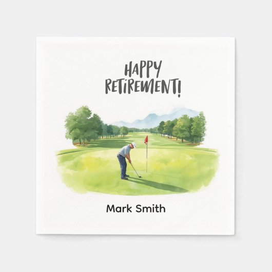 Golf Retirement Par-Tee Napkins | Golfer Tee Off Servet (Voorkant)