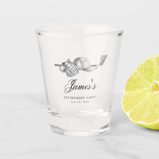 Golf Retirement Party Favoriet Custom Shot Glas (Voorkant)