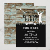  Golf Retirement Party Rustic Barn Wood Kaart (Voorkant / Achterkant)