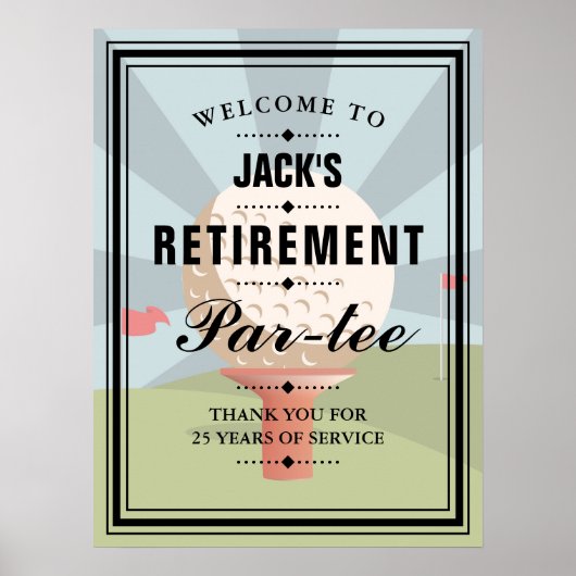 Golf Retirement Party Welkomstbord Poster (Voorkant)