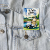 Golf Retirement thema voor Siamese Cat liefhebbers Button (Insitu)