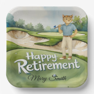 Golf Retirement thema voor Siamese Cat liefhebbers Papieren Bordje