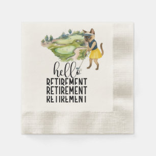 Golf Retirement thema voor Siamese Cat liefhebbers Servet