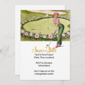 Golf Retro Golf Chic: Vrouw Golfer op het Groen Kaart (Voorkant / Achterkant)