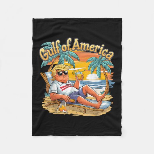 Golf Retro van Amerika Est 2025  strand Vacat Fleece Deken (Voorkant)
