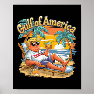 Golf Retro van Amerika Est 2025  strand Vacat Poster
