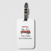 Golf Rode golfkar met jouw naam voeg tekst toe Bagagelabel (Voorkant (verticaal))