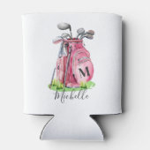 Golf roze monogram blikjeskoeler (Achterkant)