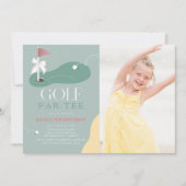 Golf Roze Vlag Strik Foto Meisje Verjaardag Par-Te Kaart (Voorkant)
