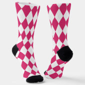 Golf Roze Wit Argyle Patroon Monogram Sokken (Gebogen)