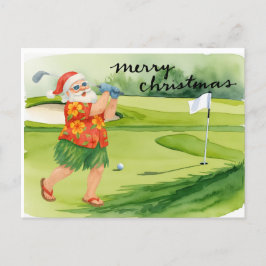 Golf Santa Claus golf Kerstthema Feestdagenkaart
