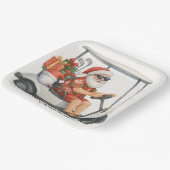Golf Santa Claus golf Kerstthema Papieren Bordje (Gebogen)