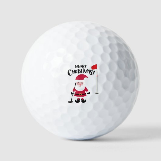 Golf Santa Claus golfer kerst Golfballen (Voorkant)