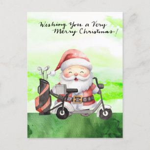 Golf Santa Claus Golfer Kerst Golfen Feestdagenkaart