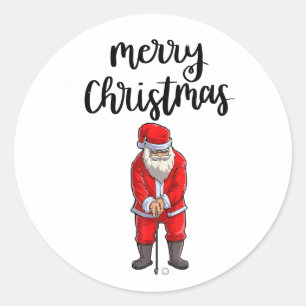 Golf Santa Claus golfkerst Ronde Sticker