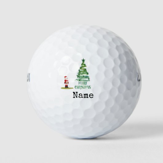 Golf Santa Claus met kerstboom Golfballen (Voorkant)