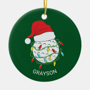 Golf Santa Hat Kerstmis Keramisch Ornament