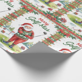 Golf Santa in Ugly Sweater Golfing Merry Golfmas Cadeaupapier