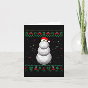 Golf Santa Snowman Ball Ugly Christmas Golfer Golf Kaart