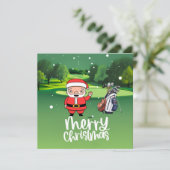 Golf Santa speelt golf op eerste kerstdag (Staand voorkant)