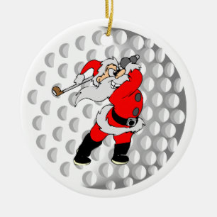 Golf Santa Sports Keramisch Ornament