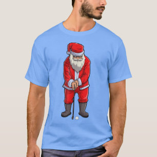 Golf Santa T-shirt Golfer kerstclub Pet Ball, Xma