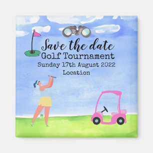 Golf Sauvez la date Golf Tournoi golfer Magnet